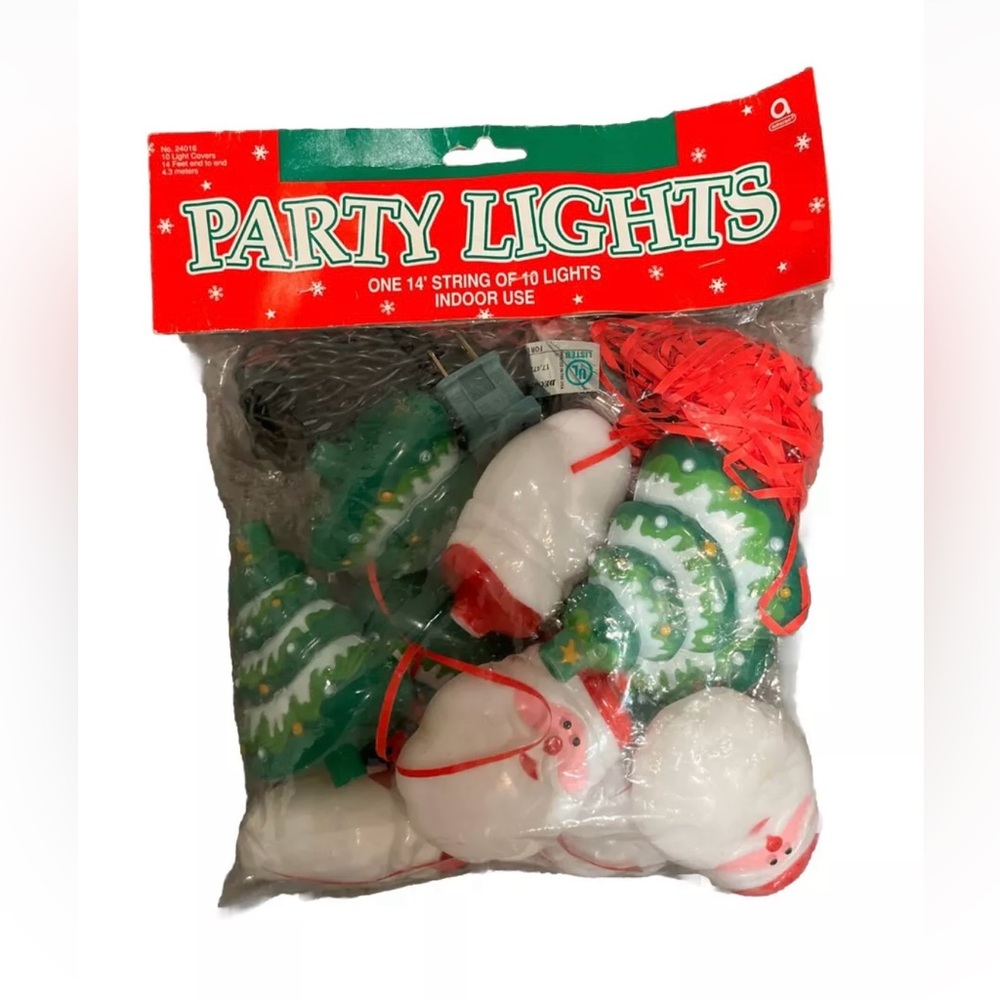 VINTAGE New Amscan PARTY String Lights Indoor Santa Claus Christmas Tree Covers